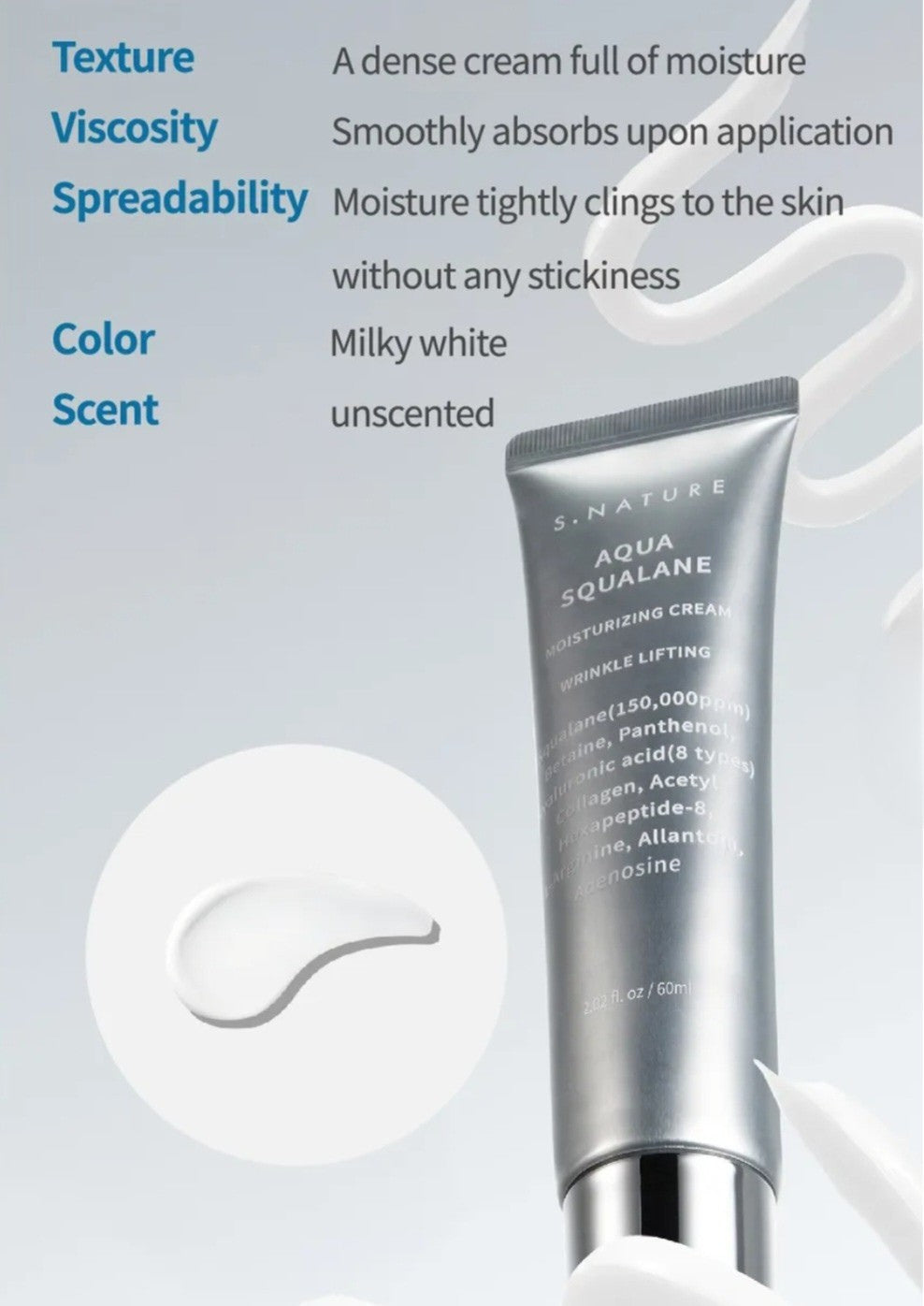 S.Nature Aqua Squalane Moisturizing Cream 80ml